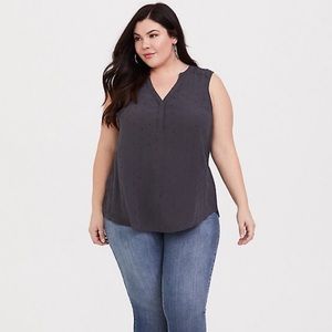 Torrid Harper - Grey Swiss Dot Tunic Tank